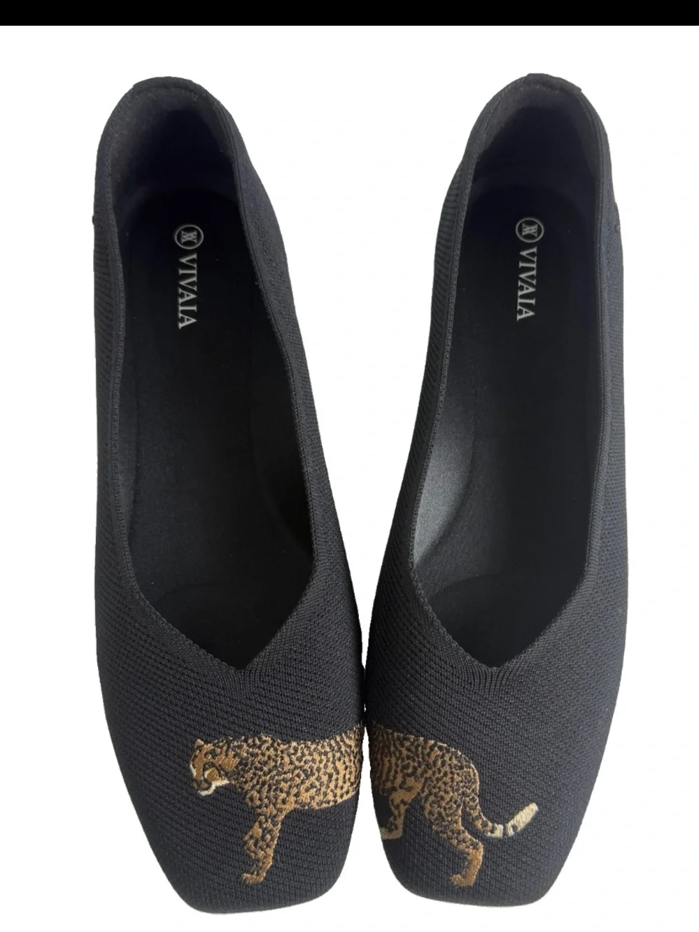 Vivaia Audrey Round-Toe EU41 US9.5-10Cheetah Embroidered Loafer EUC Perfect